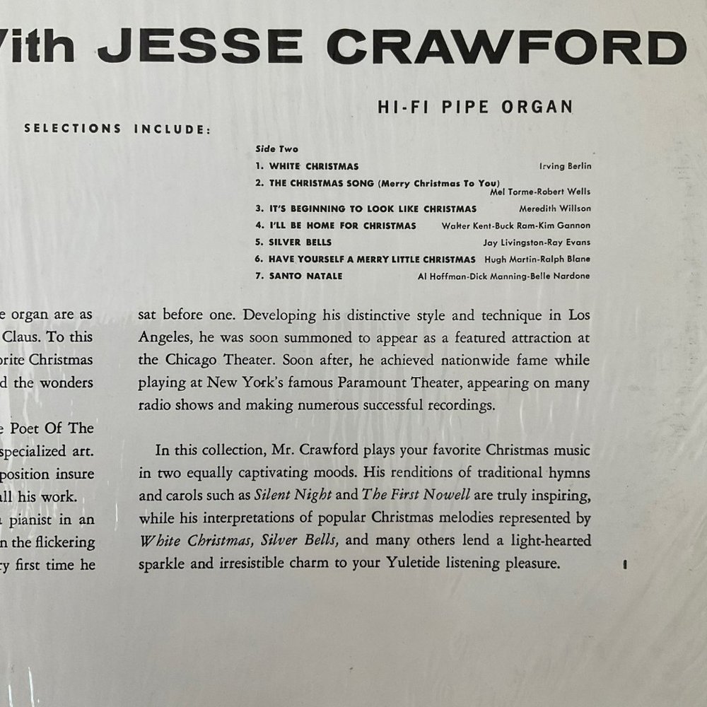 Jesse Crawford: Christmas Vintage Vinyl Record - Picture 4 of 9